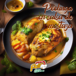 Pechuga de pollo en salsa de  mostaza